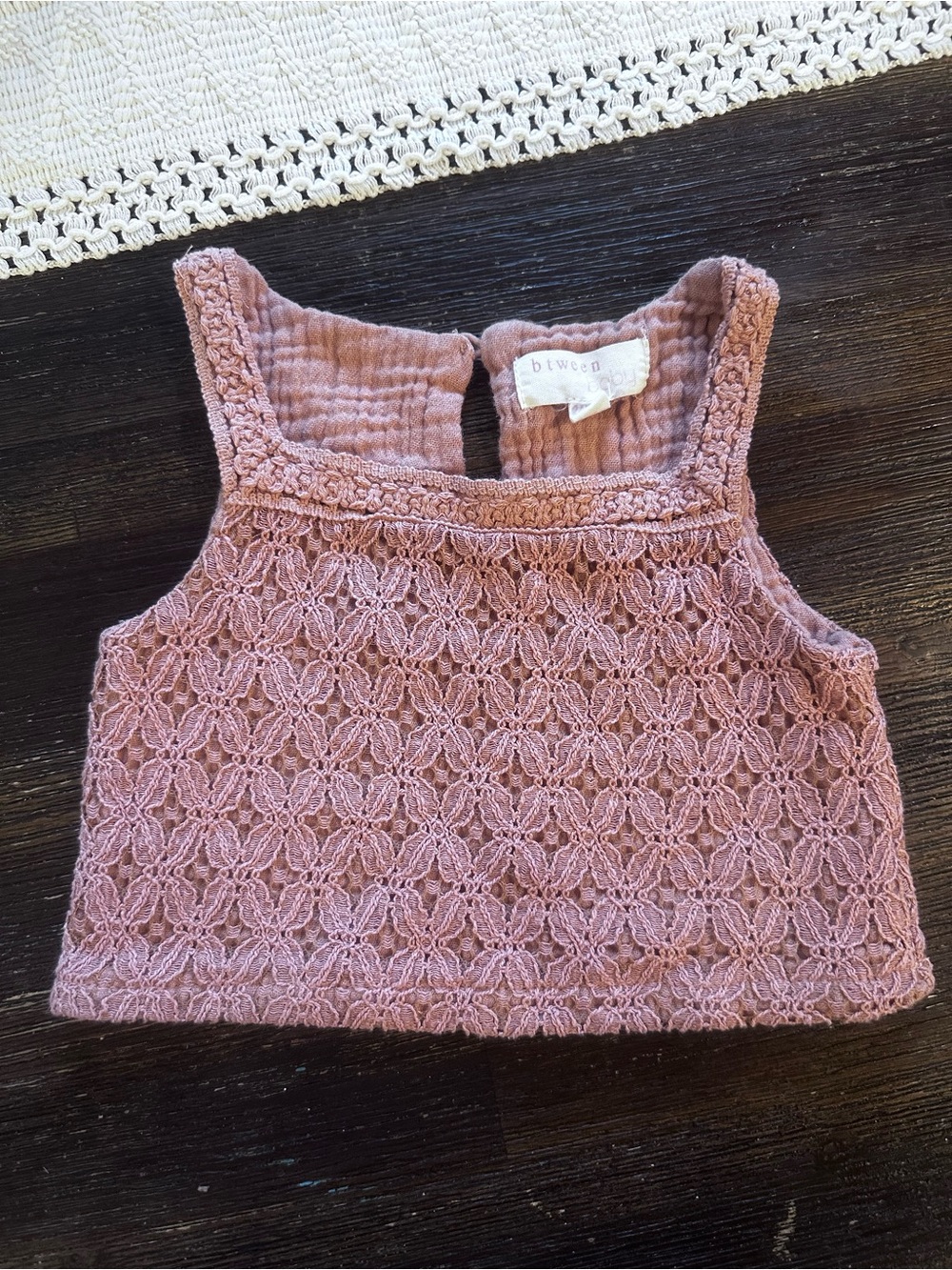 Btween Baby Mauve Crochet Tank Top Size 24M